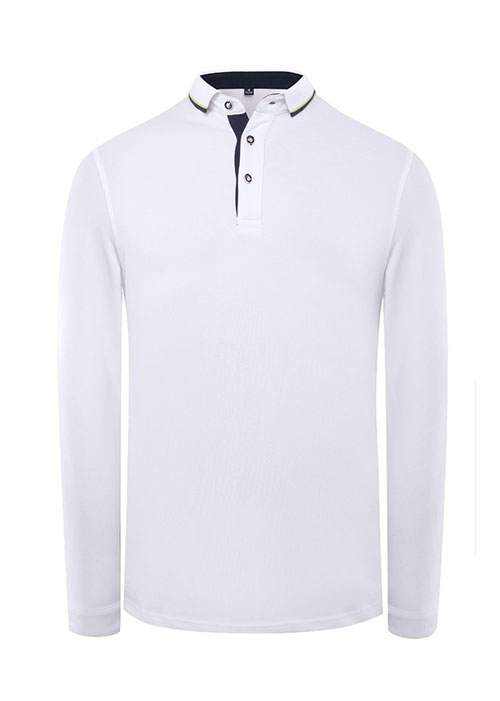 白色長(zhǎng)袖POLO衫訂做
